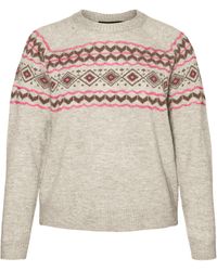 Vero Moda - Fifi Fair Isle Crewneck Sweater - Lyst