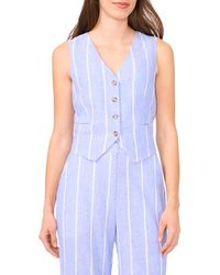 Halogen® - Stripe Linen Blend Vest - Lyst