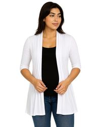 24seven Comfort Apparel - Maternity Loose Fit Open Front Cardigan - Lyst