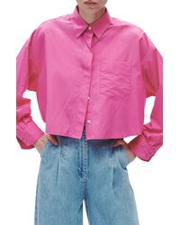 Rag & Bone - Beatrice Cotton Poplin Crop Button-up Shirt - Lyst