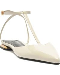 SCHUTZ SHOES - Allure Pointed Toe T-Strap Flat - Lyst