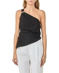 Endless Rose - One Shoulder Ruched Asymmetric Hem Top - Lyst