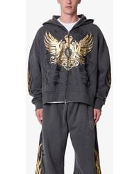 MNML - Oversize Foil Cotton Zip Hoodie - Lyst