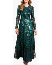 Needle & Thread - Aurora Long Sleeve Round Neck Gown - Lyst