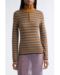 Zankov - Kim Merino Wool Jacquard Half Zip Sweater - Lyst