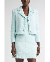 St. John - Tape Tweed Crop Jacket - Lyst