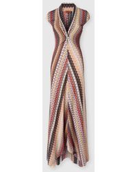 Missoni - Long Dress With Knot And Neckline - Lyst