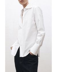 Mango - Point Collar Oversize Cotton Button-Up Shirt - Lyst