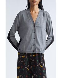 Marni - Half & Half Virgin Wool & Silk Cardigan - Lyst