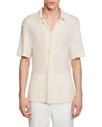 Sandro - Solid Short Sleeve Button-up Shirt - Lyst