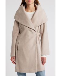 Via Spiga - Hooded Wool Blend Belted Coat - Lyst
