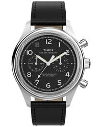 Timex - Waterbury Metropolitan Chronograph Leather Strap Watch, 41Mm - Lyst