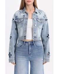 Bayeas - Crop Denim Trucker Jacket - Lyst
