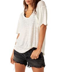 Free People - All I Need Linen & Cotton T-shirt - Lyst