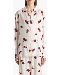 KHAITE - Argo Raspberry Print Twill Button-Up Shirt - Lyst