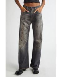 Acne Studios - 2021 Trafa Paint Splatter Loose Fit Wide Leg Jeans - Lyst