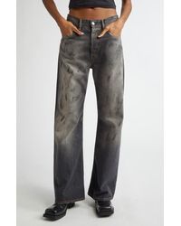 Acne Studios - 2021 Trafa Paint Splatter Loose Fit Wide Leg Jeans - Lyst