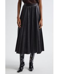 A.L.C. - Etta Faux Leather Pleated Midi Skirt - Lyst