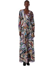 Mizalle - Flowy Long Sleeve Maxi Dress - Lyst