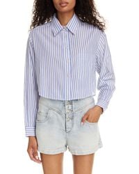 Isabel Marant - Isabel Marant Étoile Eliora Stripe Crop Cotton Button-up Shirt - Lyst