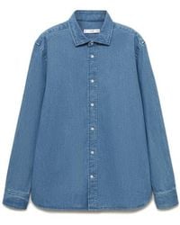 Mango - Denim Button-Up Shirt - Lyst