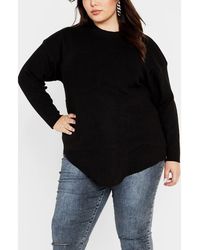 City Chic - Madison Mock Neck Asymmetric Sweater - Lyst