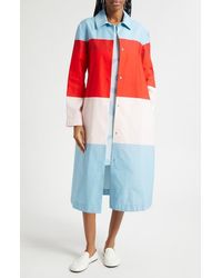 Marimekko - Luomus Hennika Colorblock Long Sleeve Cotton Coat Dress - Lyst