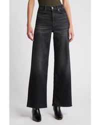 FRAME - Le Slim Raw Fray Hem Palazzo Jeans - Lyst
