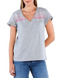 Billy T - Super Star Embroidered V-Neck T-Shirt - Lyst