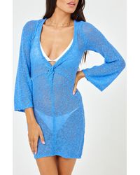 L*Space - Palisades Long Sleeve Sheer Cover-up Minidress - Lyst