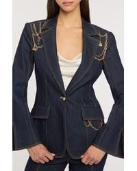 Cinq À Sept - Love Token Danika Chain Denim Blazer - Lyst