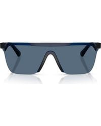 Burberry - 141Mm Rectangular Shield Sunglasses - Lyst