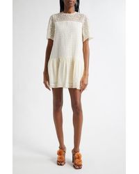 Ulla Johnson - Gabi Soutache Lace Detail Cotton & Silk Eyelet Minidress - Lyst