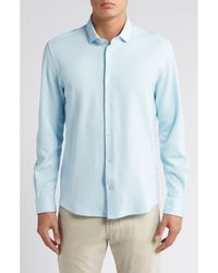 Stone Rose - Solid Performance Piqué Button-Up Shirt - Lyst
