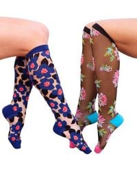 Sock Candy - 2-Pack Floral Sheer Knee High Socks - Lyst