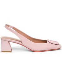 Santoni - Suede Mid-Heel Slingback - Lyst