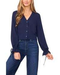 Cece - Tie Cuff Button-Up Top - Lyst