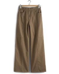 & Other Stories - & Wide Leg Cotton Twill Pants - Lyst