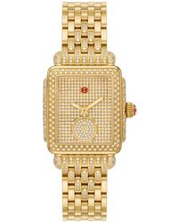 Michele - Deco Mid Jubilee Limited Edition Diamond Pavé Chronograph Bracelet Watch, 29Mm X 31Mm - Lyst