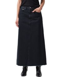 Agolde - Hilla Organic Cotton Denim Maxi Skirt - Lyst
