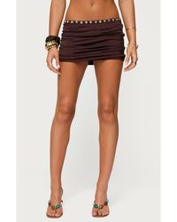 Edikted - Giana Pearly Button Low Rise Miniskirt - Lyst