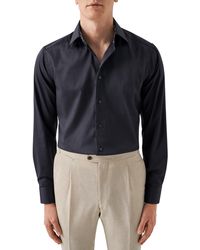 Eton - Contemporary Fit Floral Contrast Organic Cotton Twill Shirt - Lyst
