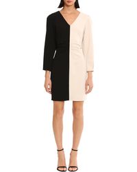 DONNA MORGAN FOR MAGGY - Colorblock Long Sleeve Minidress - Lyst