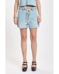 DAZE - Poolside Denim Cutoff Drawstring Shorts - Lyst