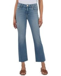 Kut From The Kloth - Kelsey Fab Ab High Waist Raw Hem Ankle Kick Flare Jeans - Lyst