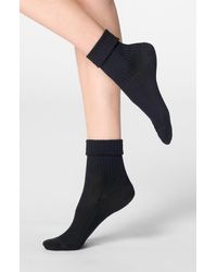 Oroblu - Cotton Blend Rib Crew Socks - Lyst