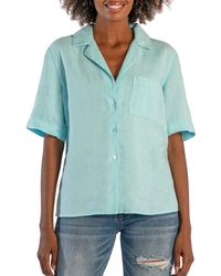 Kut From The Kloth - Josie Linen Short Sleeve Camp Shirt - Lyst