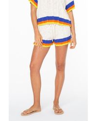 Roxy - Cabana Club Stripe Cotton Drawstring Shorts - Lyst
