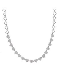 Mazin Jewels - Pave Heart Charm Necklace - Lyst