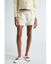 Versace - Checked Satin Shorts - Lyst